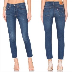 Levi’s 501 High Rise Distressed Skinny Jeans